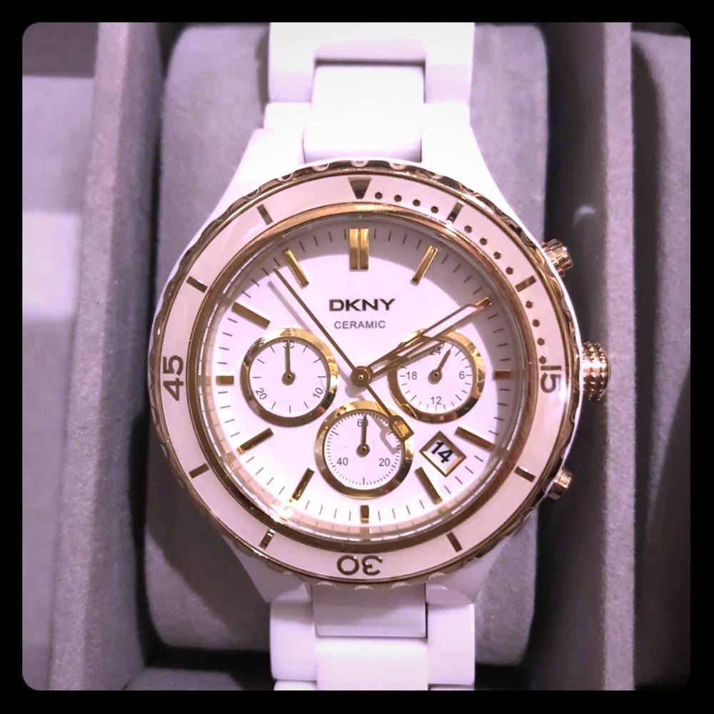 DKNY White Ceramic Watch